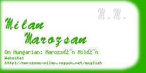 milan marozsan business card